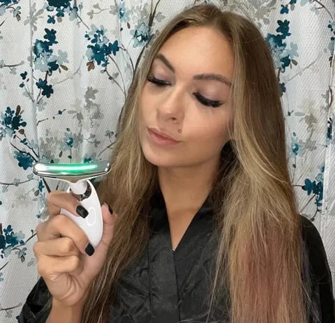 7-in-1 Microcurrent Facial Massager — LED Light Therapy & EMS Skin Firming Device